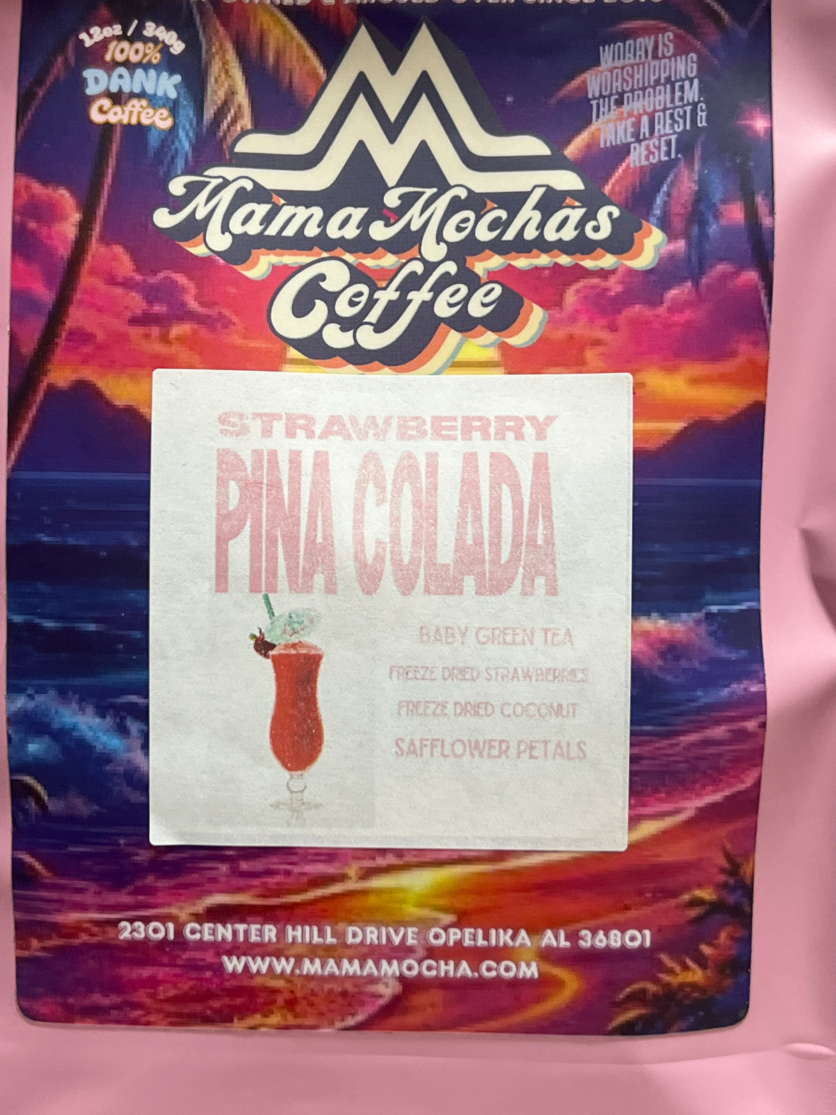 Strawberry pina colada green tea 8oz loose leaf